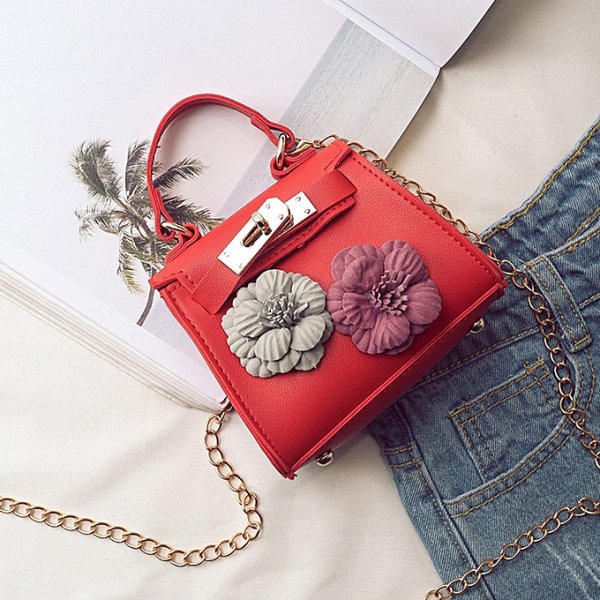 Flower ladies fashion leather handbags cross-body shoulder messenger purse