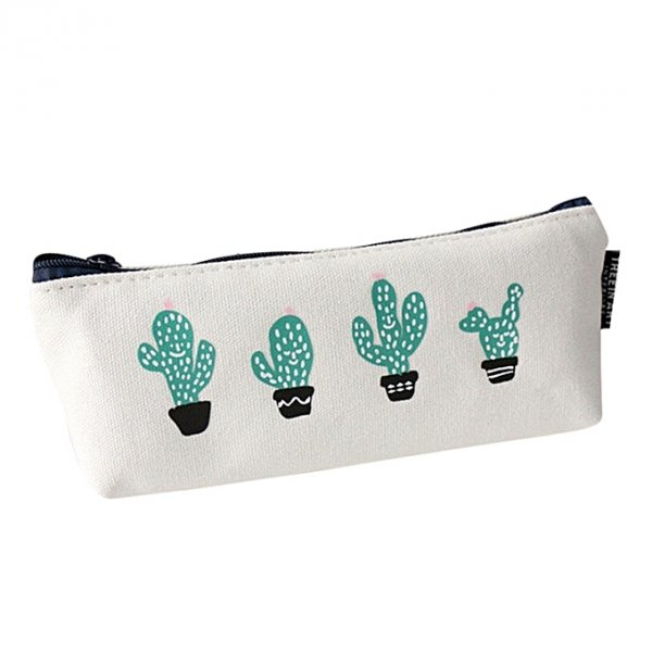 Lovely pen plant stationery pencil bags with zipper bag makeup case