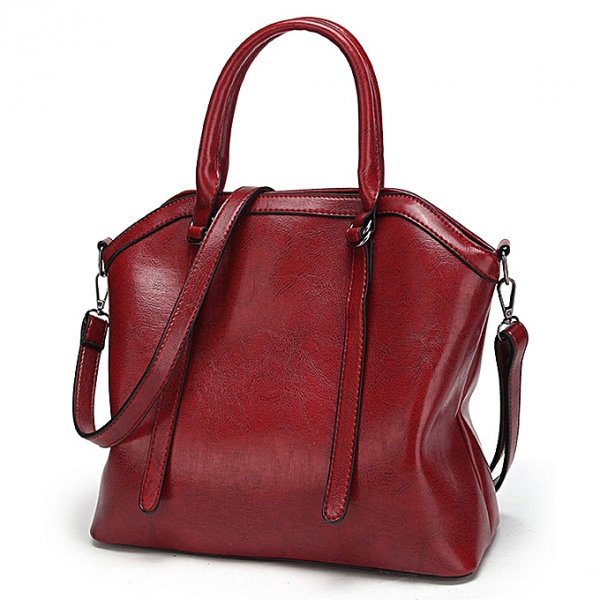 Ladies fashion leather handbag shoulder messenger bag satchel handbag red